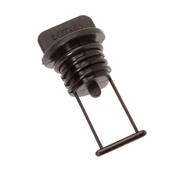 Barton Marine Drain Plug, Black 15mm, 19/32 in. 42357